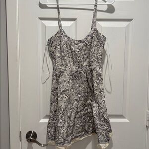 Black and White Patterned Spaghetti Strap Dress